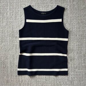 Talbots Women’s Blue and White Striped Sleeveless Knit Top
